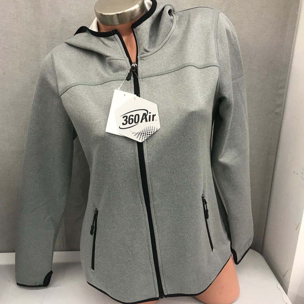 Ladies 360 Air activewear hoodie jacket grey med